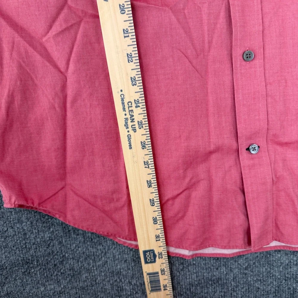 Banana Republic Shirt Mens 17 XL Pink Red Long Sleeve Button Up Cotton